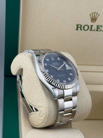 Rolex Datejust 41mm Blue Diamond Fluted Oyster 2019