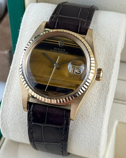 Rolex Datejust 36mm YellowGold Tiger's Eye stone dial (Vintage)