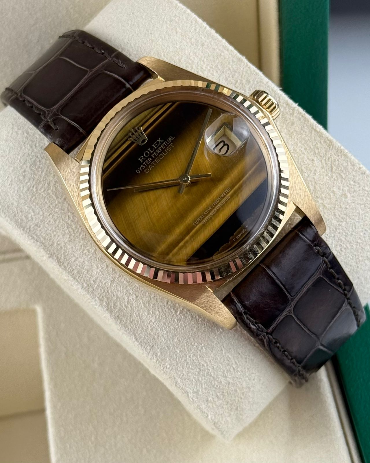 Rolex Datejust 36mm YellowGold Tiger's Eye stone dial (Vintage)