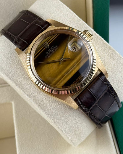 Rolex Datejust 36mm YellowGold Tiger's Eye stone dial (Vintage)
