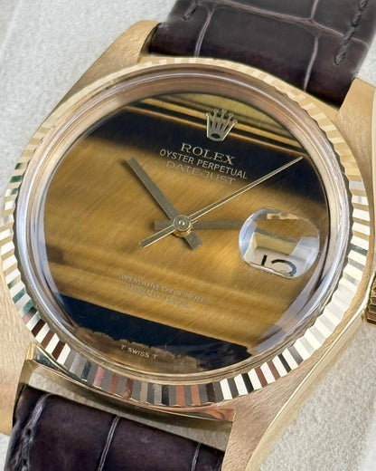 Rolex Datejust 36mm YellowGold Tiger's Eye stone dial (Vintage)