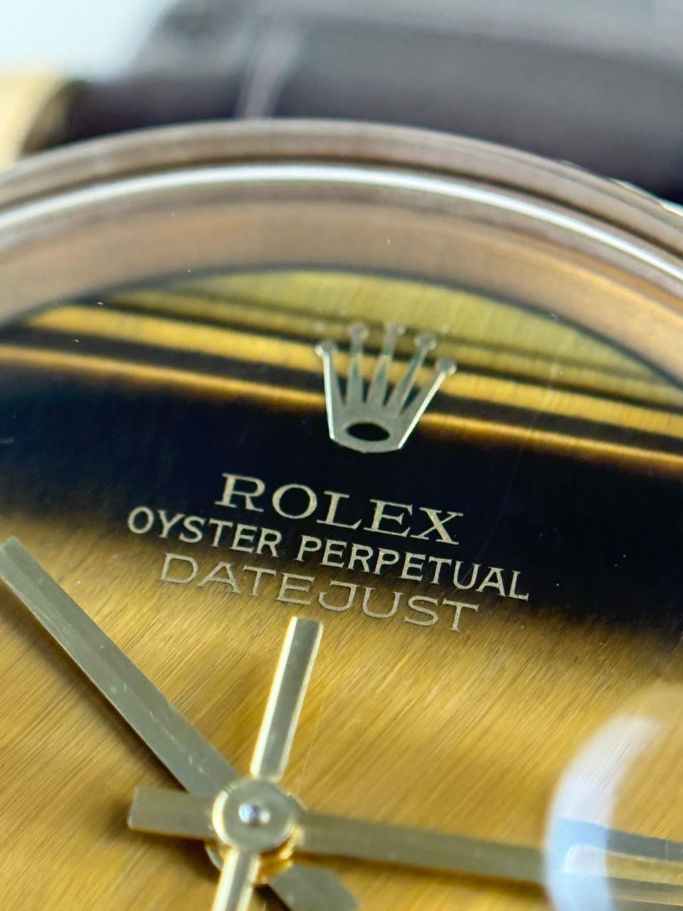 Rolex Datejust 36mm YellowGold Tiger's Eye stone dial (Vintage)