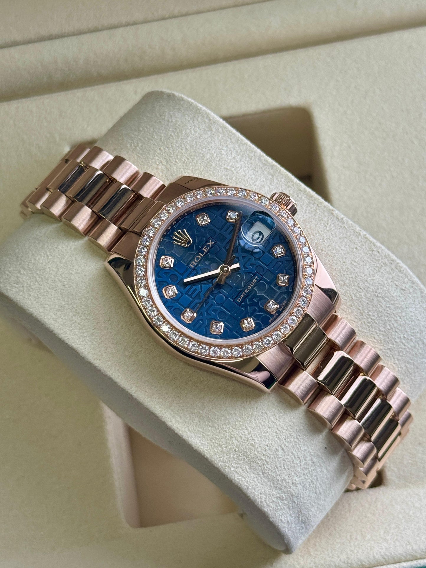 Rolex Datejust 31mm Computer Blue Dial Aftermarket Diamond Bezel - HOURLY 
