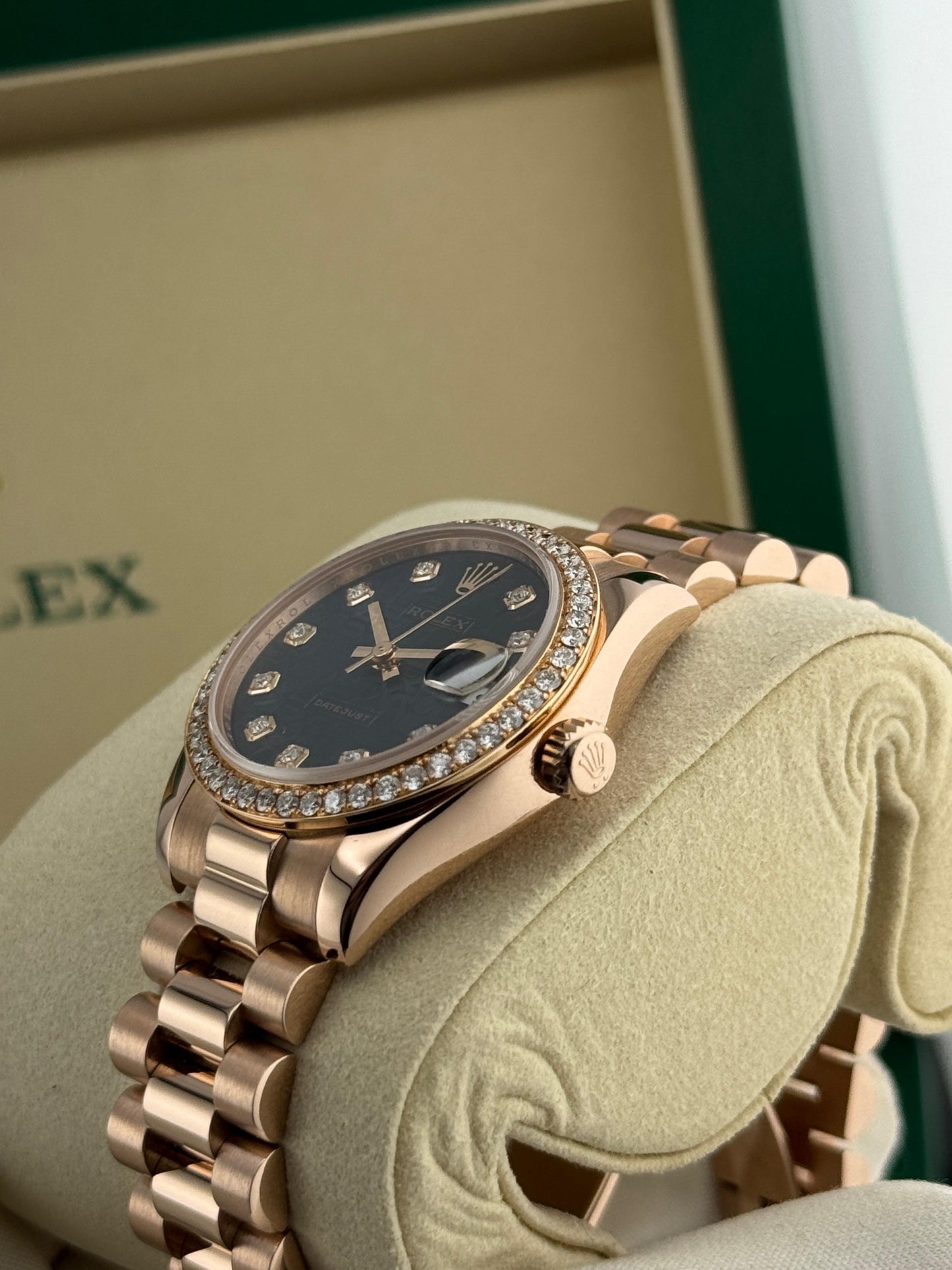 Rolex Datejust 31mm Computer Blue Dial Aftermarket Diamond Bezel - HOURLY 