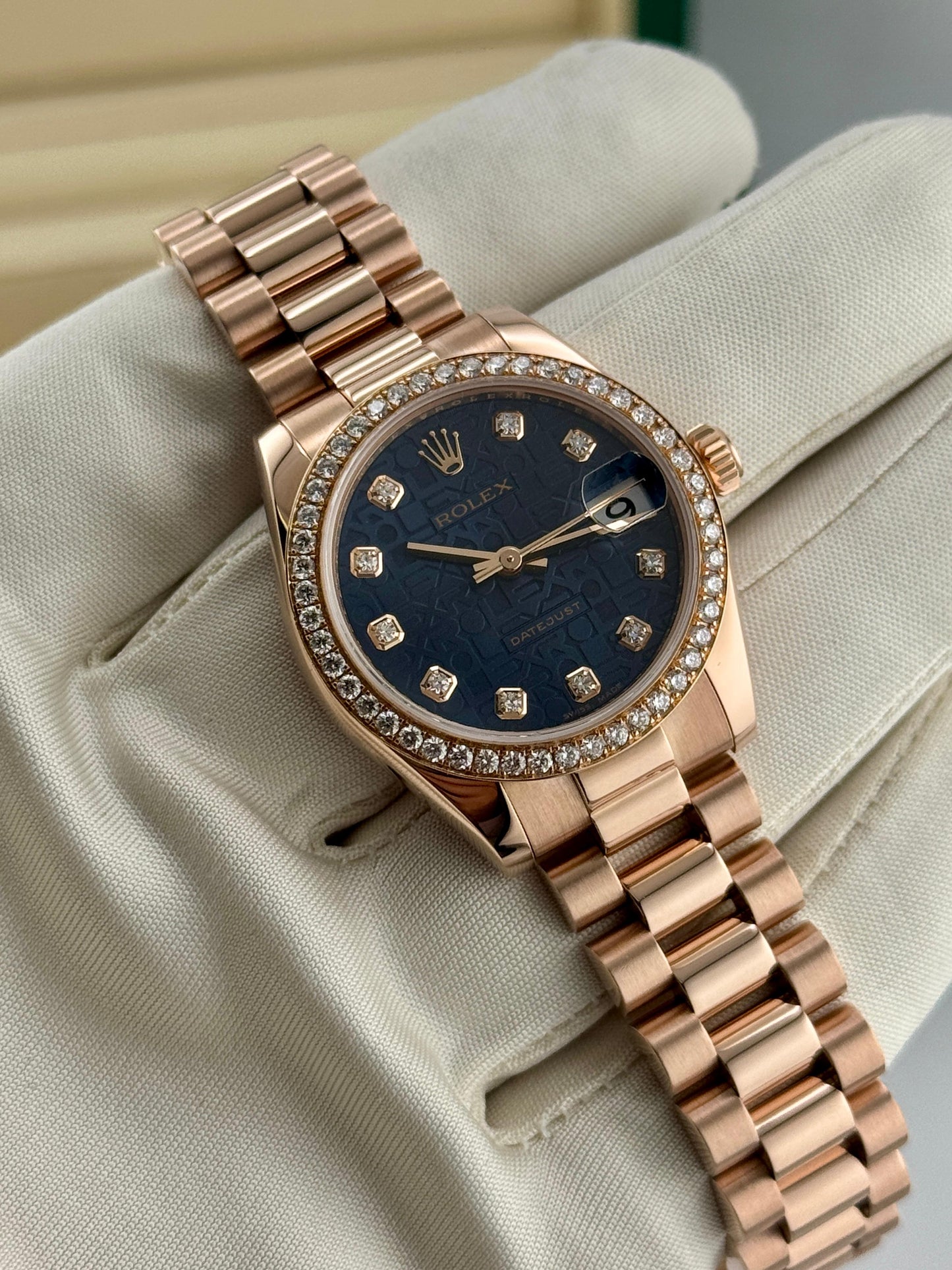 Rolex Datejust 31mm Computer Blue Dial Aftermarket Diamond Bezel - HOURLY 