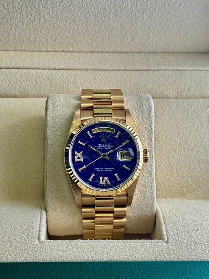 Rolex DayDate 36mm President YellowGold Aftermarket Lapis Lazuli Stone Dial