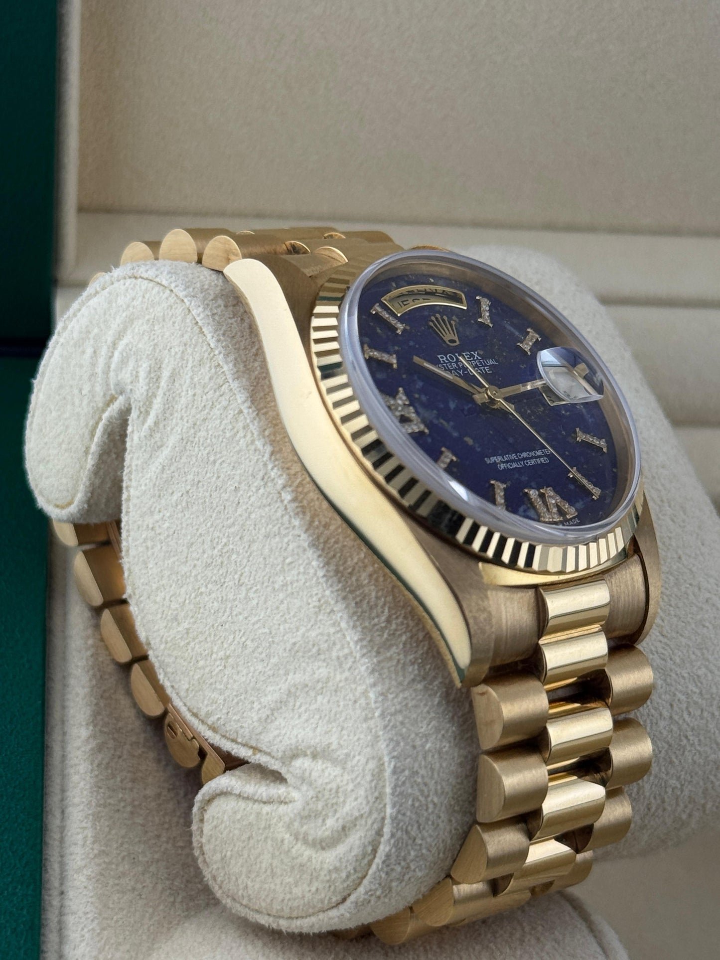 Rolex DayDate 36mm President YellowGold Aftermarket Lapis Lazuli Stone Dial