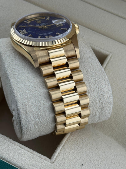 Rolex DayDate 36mm President YellowGold Aftermarket Lapis Lazuli Stone Dial