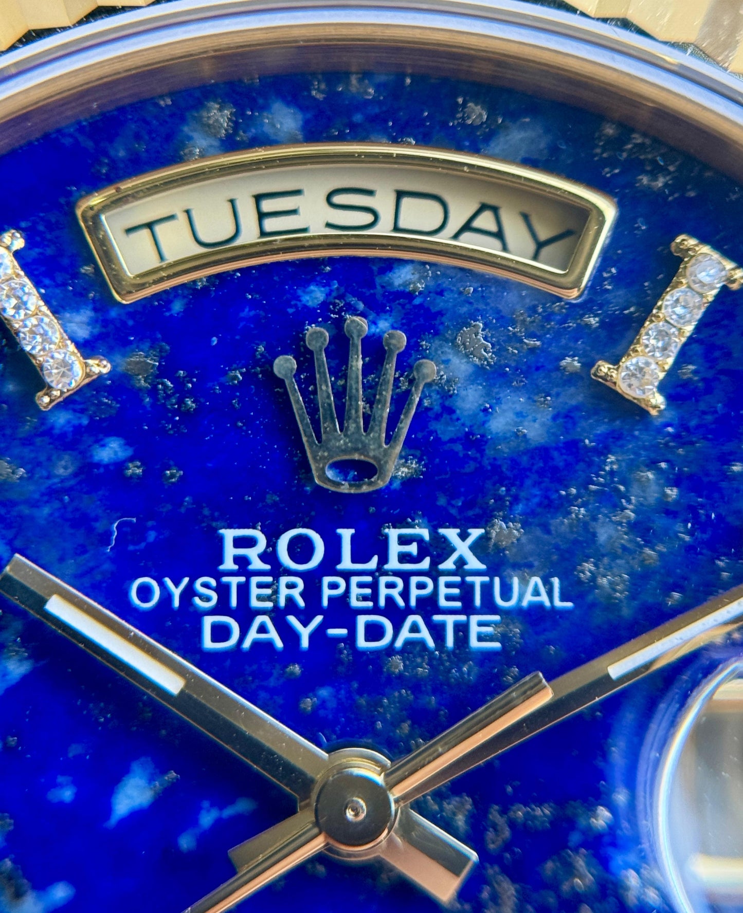 Rolex DayDate 36mm President YellowGold Aftermarket Lapis Lazuli Stone Dial