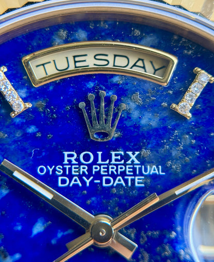 Rolex DayDate 36mm President YellowGold Aftermarket Lapis Lazuli Stone Dial