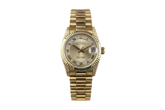 Rolex Datejust 31mm YellowGold Champagne Pave Dial 1997