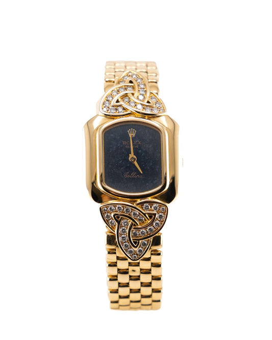 Rolex Cellini Yellow Gold Diamond Black Dial