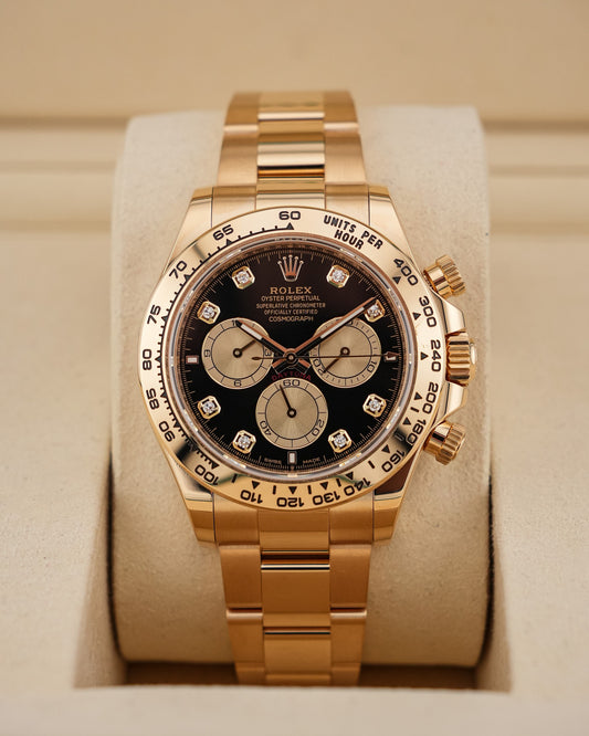 Rolex Cosmograph Daytona 40mm YellowGold black diamond dial 2025
