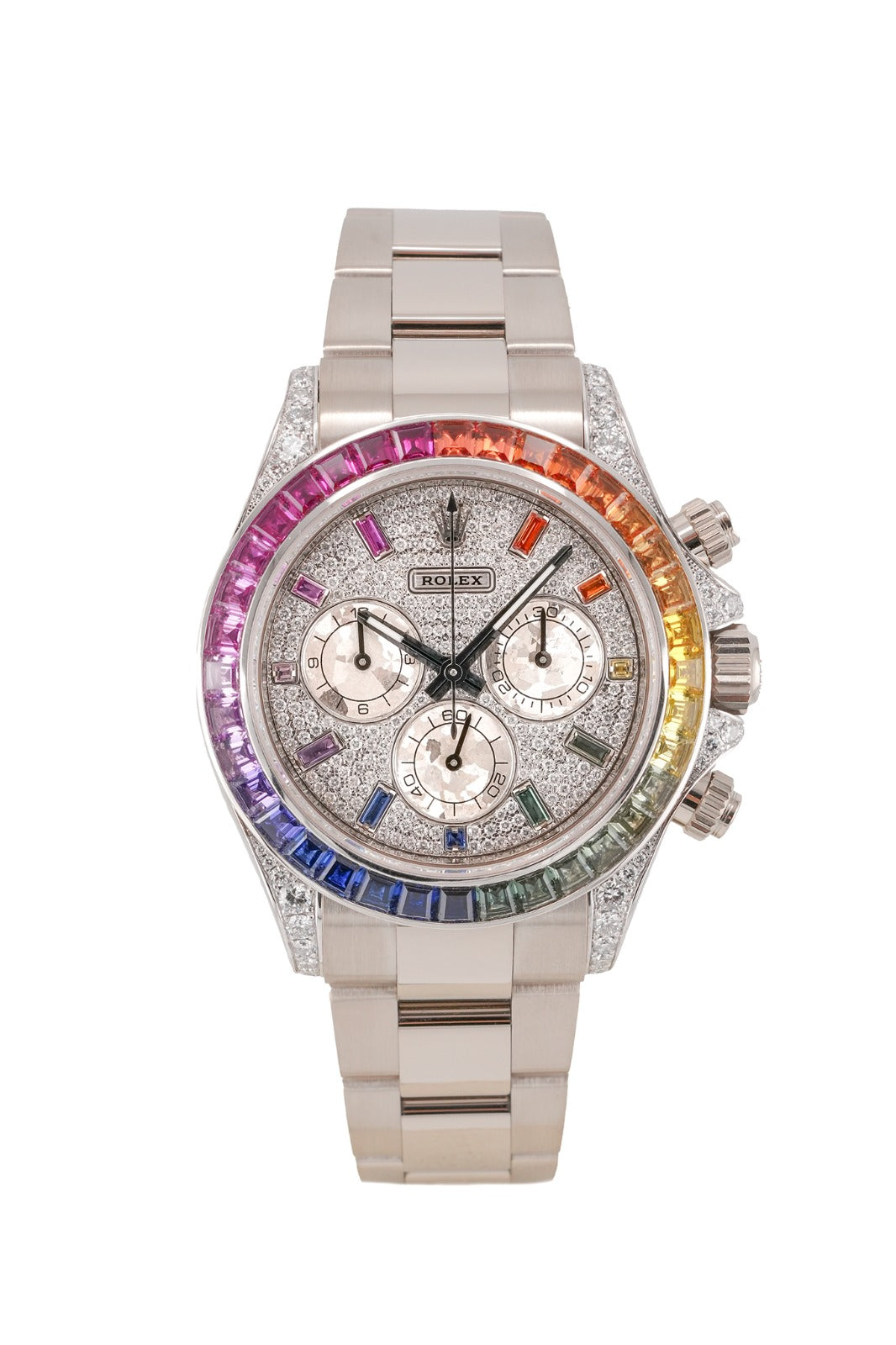 Rolex Cosmograph Daytona White Gold After-Set Custom Rainbow