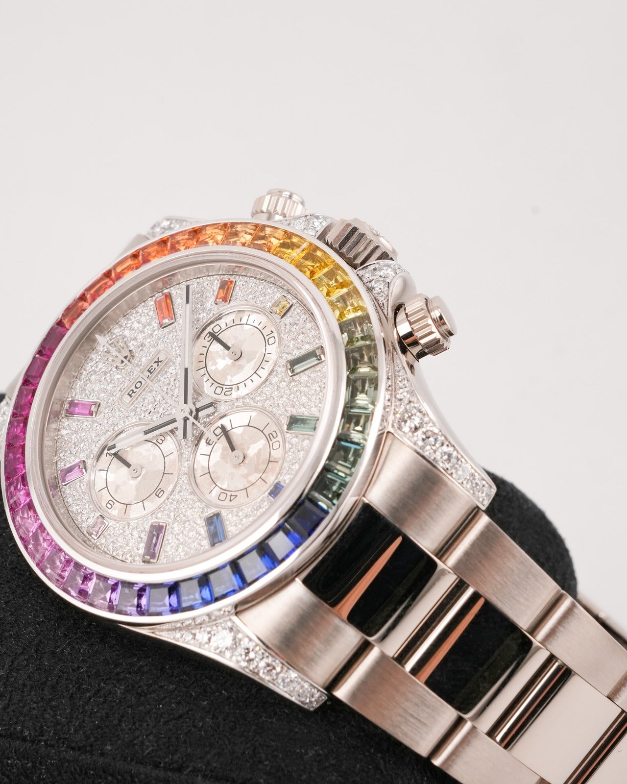 Rolex Cosmograph Daytona White Gold After-Set Custom Rainbow
