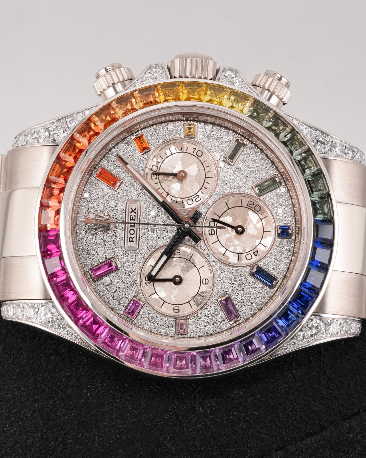 Rolex Cosmograph Daytona White Gold After-Set Custom Rainbow