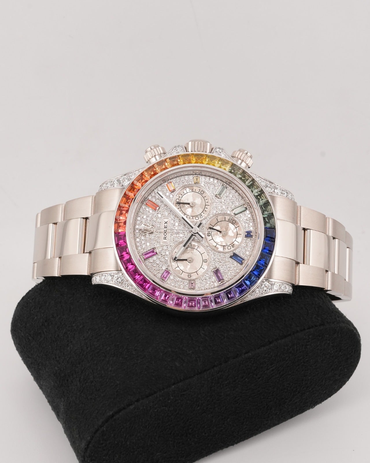 Rolex Cosmograph Daytona White Gold After-Set Custom Rainbow