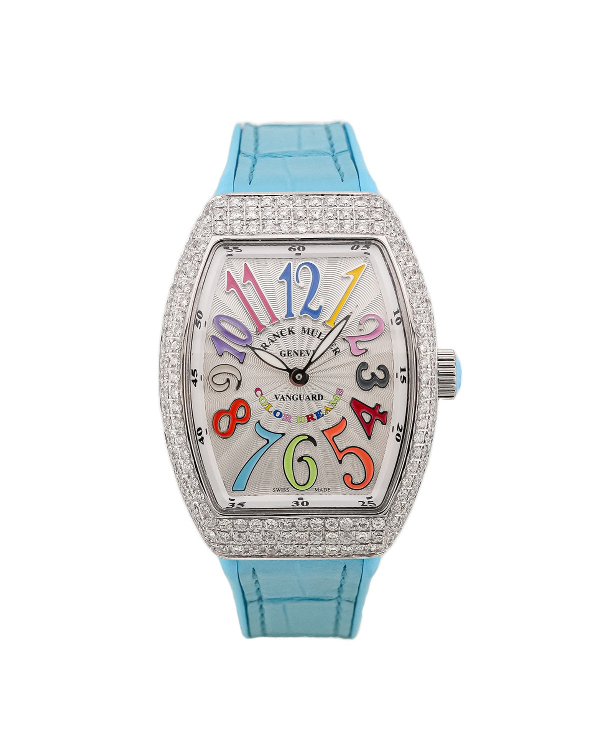 Franck Muller Vanguard 32mm Color dreams Blue Diamond afterset - HOURLY 