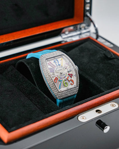 Franck Muller Vanguard 32mm Color dreams Blue Diamond afterset - HOURLY 