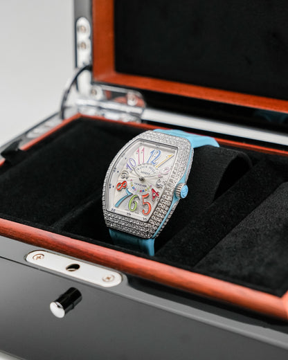 Franck Muller Vanguard 32mm Color dreams Blue Diamond afterset - HOURLY 