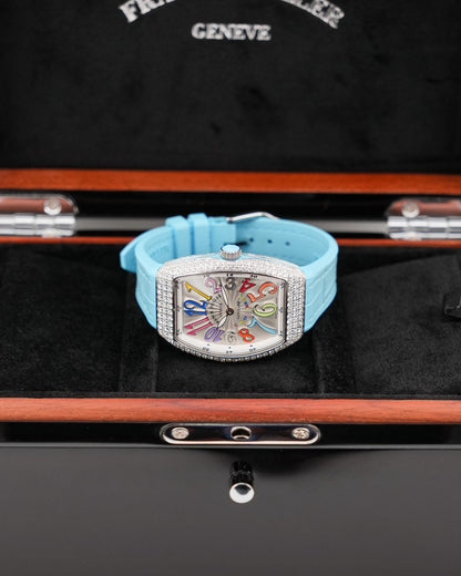 Franck Muller Vanguard 32mm Color dreams Blue Diamond afterset - HOURLY 