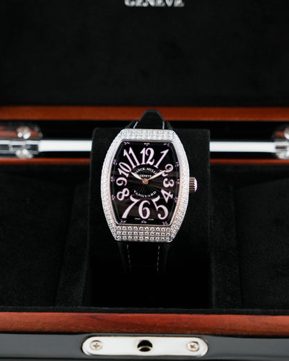 Franck Muller Vanguard 32mm Black Pink Arabic numerals Diamond afterset