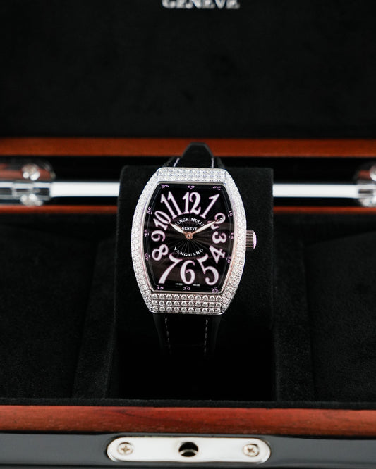 Franck Muller Vanguard 32mm Black Pink Arabic numerals Diamond afterset