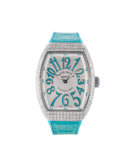 Franck Muller Vanguard 32mm Turquoise Blue Diamond afterset