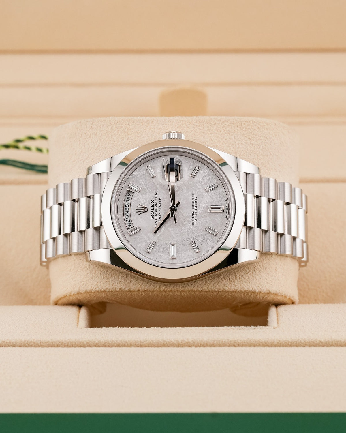 Rolex Day-Date Platinum 40mm Meteorite Diamond Dial 2022