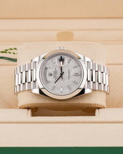 Rolex Day-Date Platinum 40mm Meteorite Diamond Dial 2022