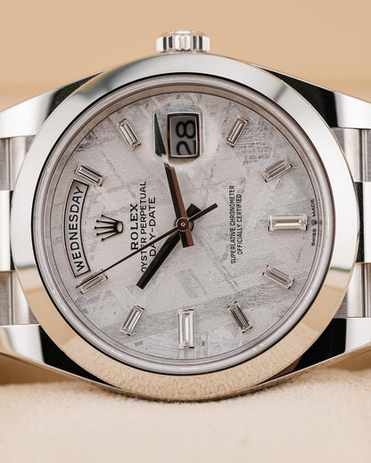 Rolex Day-Date Platinum 40mm Meteorite Diamond Dial 2022