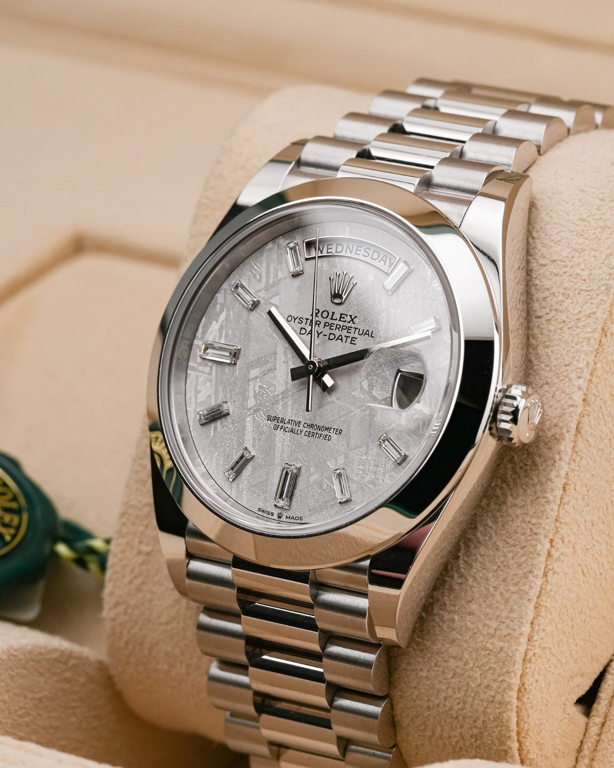 Rolex Day-Date Platinum 40mm Meteorite Diamond Dial 2022