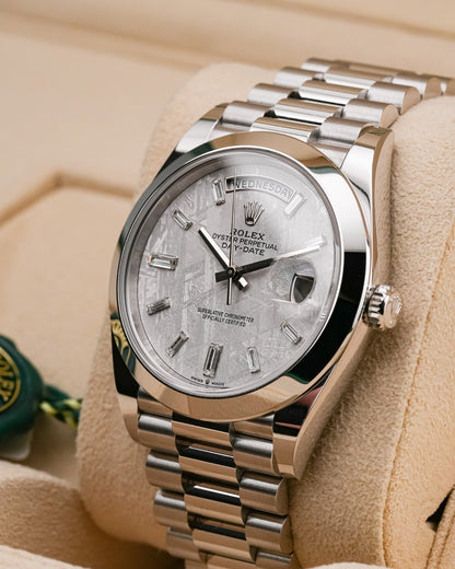 Rolex Day-Date Platinum 40mm Meteorite Diamond Dial 2022