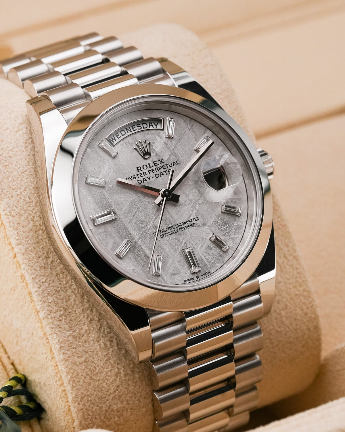 Rolex Day-Date Platinum 40mm Meteorite Diamond Dial 2022
