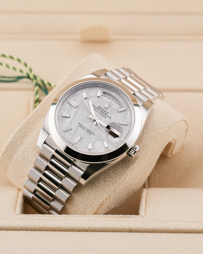 Rolex Day-Date Platinum 40mm Meteorite Diamond Dial 2022
