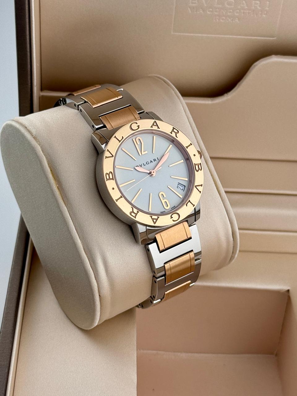 Bvlgari 33mm Lacquered Dial Steel & Gold 2023