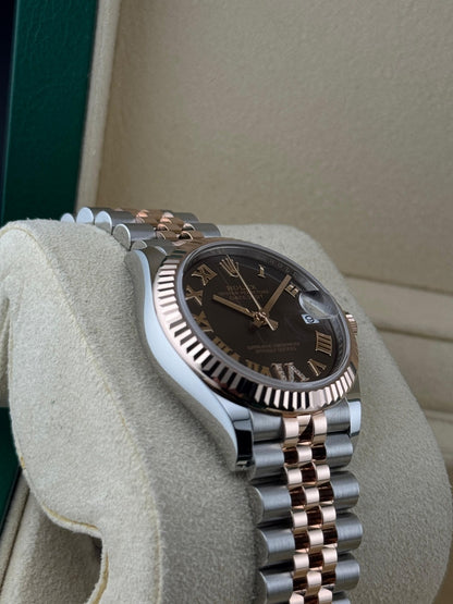 Rolex Datejust 31mm Steel&RoseGold Chocolate Dial Jubilee Unworn 2025