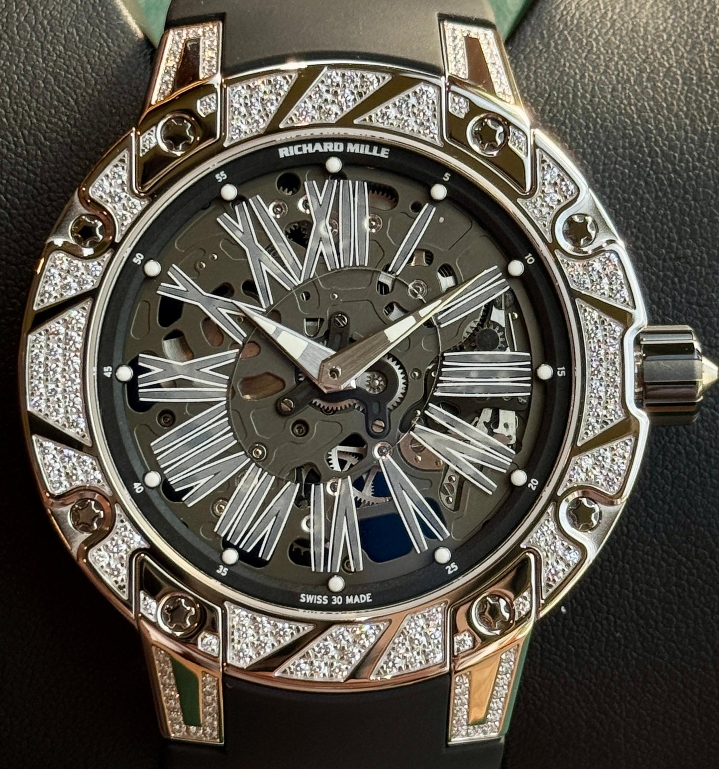 Richard Mille Black Dial 45mm Titanium Diamond Bezel 2016