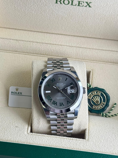 Rolex Datejust 41mm Dom Bezel Wimbledon Dial Steel Jubilee  Unworn 2025
