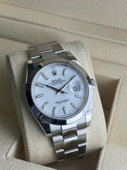 Rolex Datejust 41mm Steel Stainless White Dial Oyster 2022