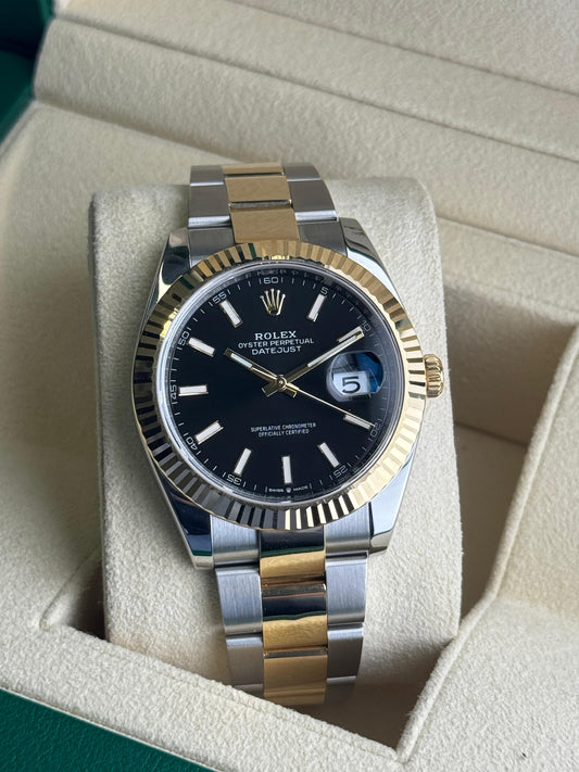 Rolex Datejust 41mm Steel & Gold Black Dial Oyster 2018