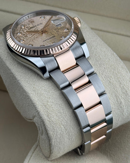 Rolex Datejust 36mm Steel & RoseGold Motif Sundust Pink Oyster 2008