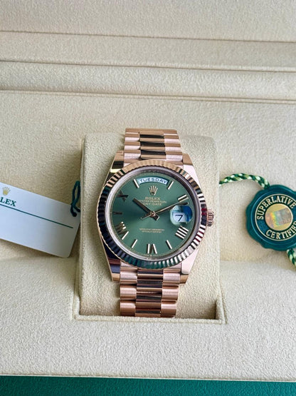 Rolex Daydate 40mm Fluted Olive Dial 2025