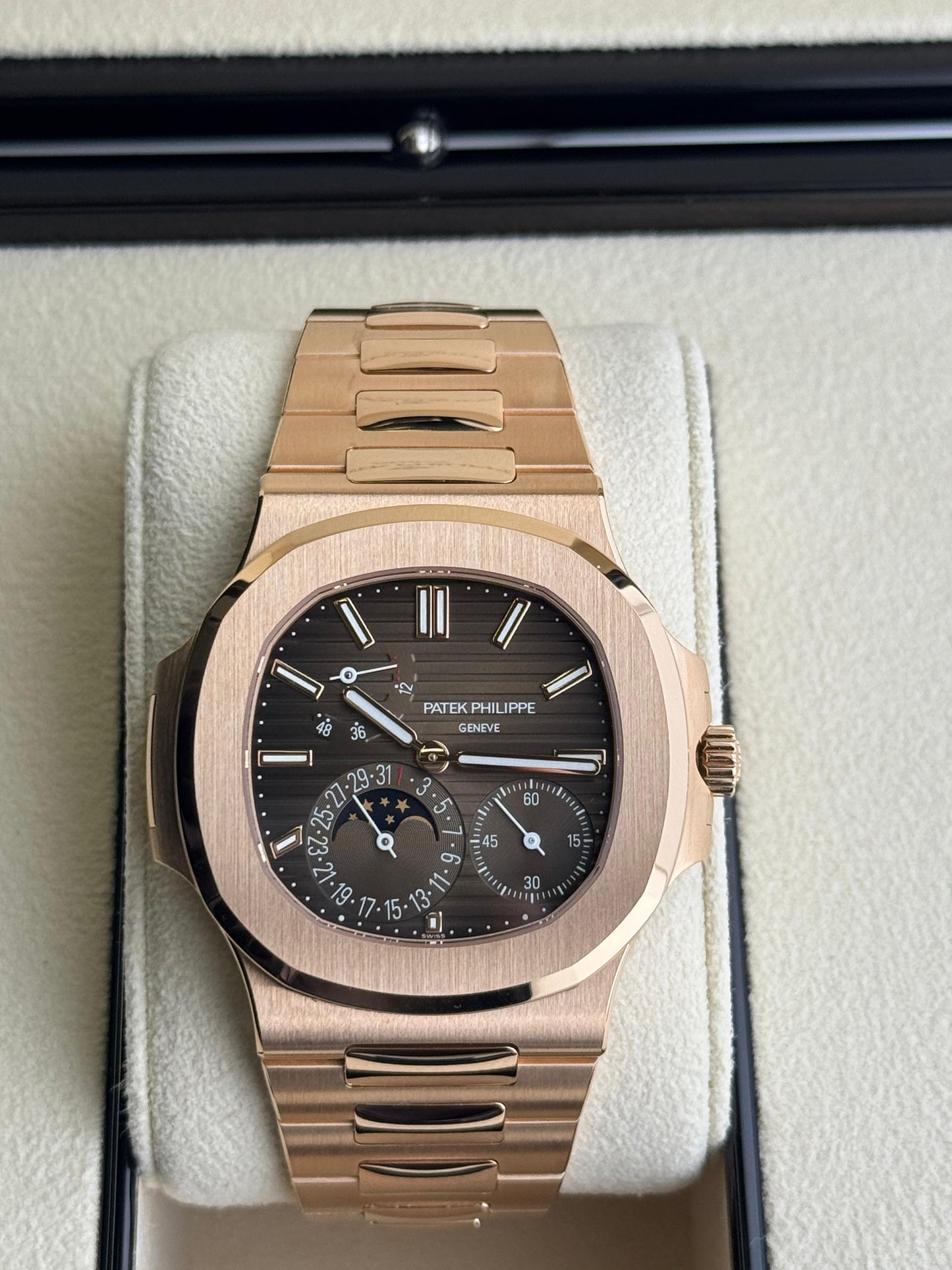 Patek Philippe Nautilus 40mm Rose Gold Sunburst Brown Dial 2024