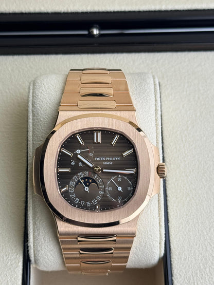 Patek Philippe Nautilus 40mm Rose Gold Sunburst Brown Dial 2024