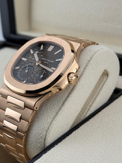 Patek Philippe Nautilus 40mm Rose Gold Sunburst Brown Dial 2024