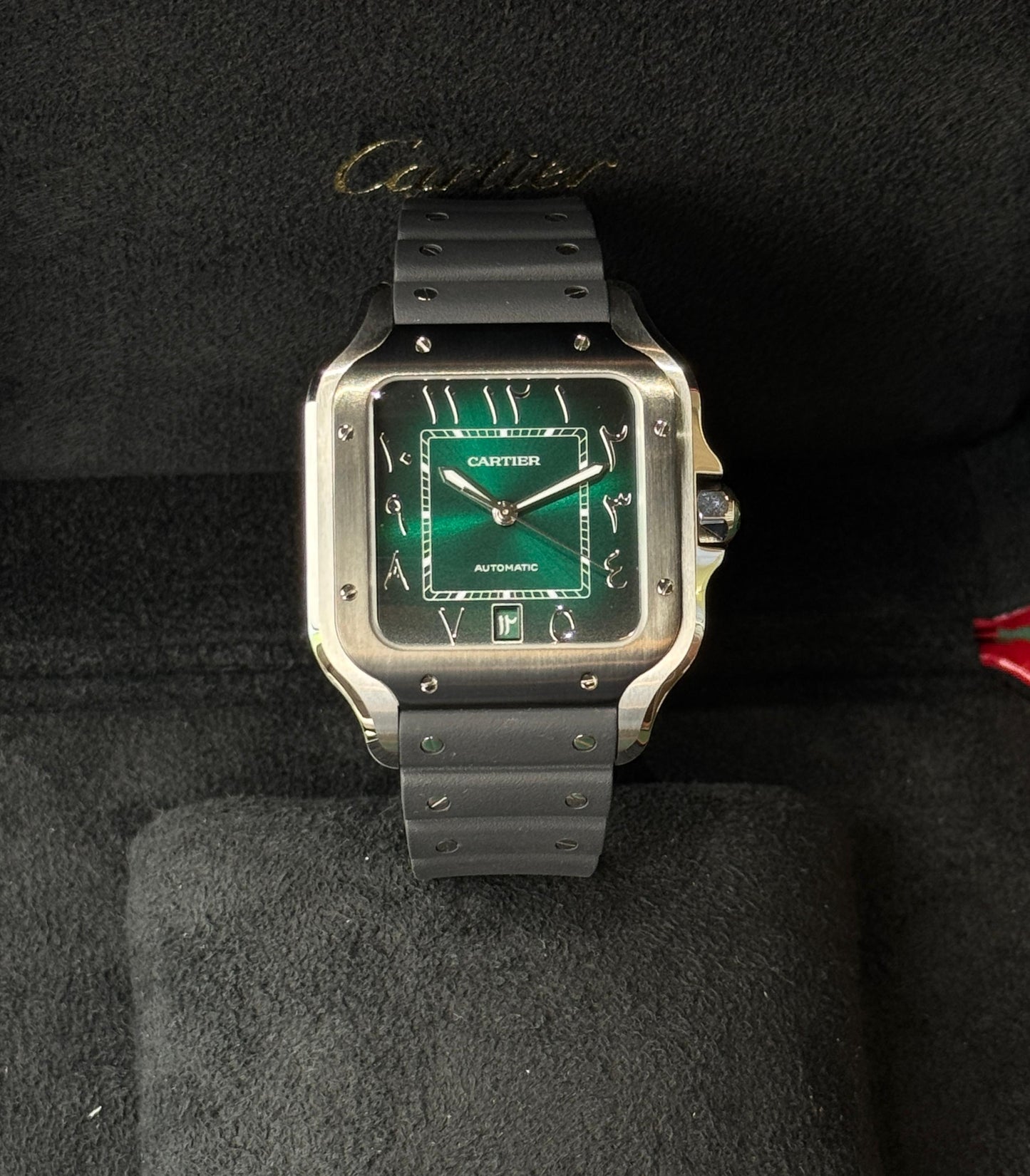 Cartier Santos De Cartier Large Green Arabic Dial 2025 - HOURLY 