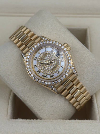 Rolex Datejust 26mm Diamond Bezel MOP Semi Pave Factory President 2000