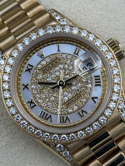 Rolex Datejust 26mm Diamond Bezel MOP Semi Pave Factory President 2000