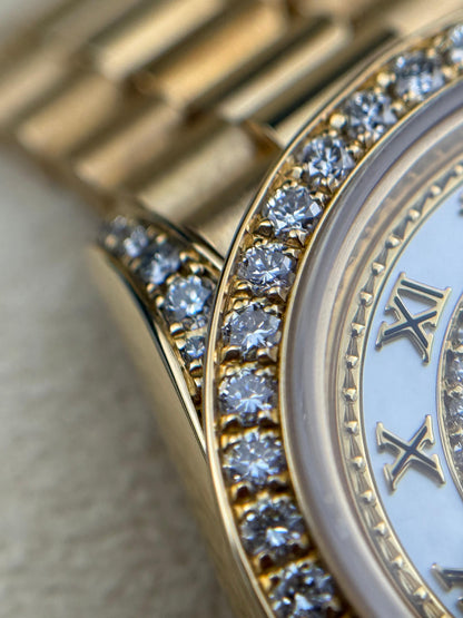 Rolex Datejust 26mm Diamond Bezel MOP Semi Pave Factory President 2000